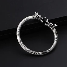 Мужская открывающаяся Регулируемая голова волка браслет викинга модные ювелирные аксессуары дамский браслет браслеты-манжеты Винтажные Ювелирные Изделия