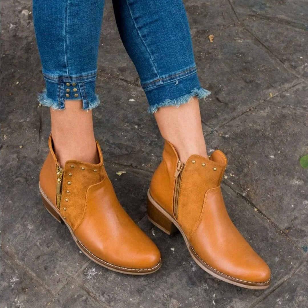 

2019 Autumn Women Shoes Retro High Heel Ankle Boots Female Block Mid Heels Casual Botas Mujer Booties Feminina Plus Size 43