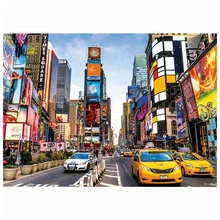 Puzzle carré du temps de New York, joli paysage, fresque murale en papier, décoration de maison moderne, jouets Fidget, 1000 pièces