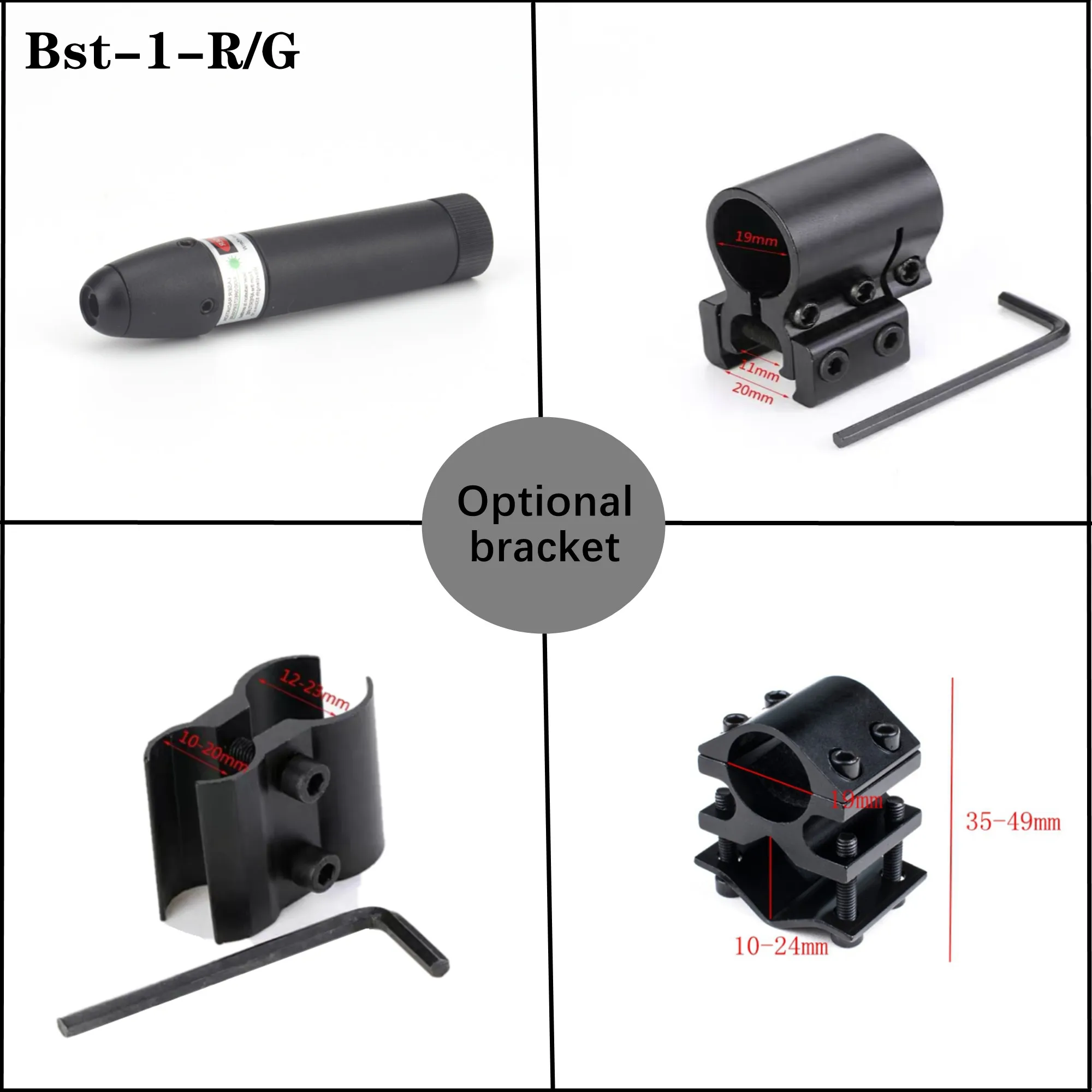 No Battery Laser Sight Red Laser Calibrator Red Light Sight Fit for 11/20mm with Mount