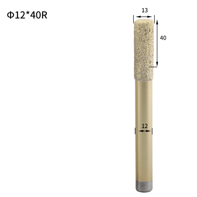 1pcs Flat Bottom Slotted Straight Knife Welding Sintering Granite Flat Head Drill Used For CNC Machine Tool Stone Carving Tools 12X40R