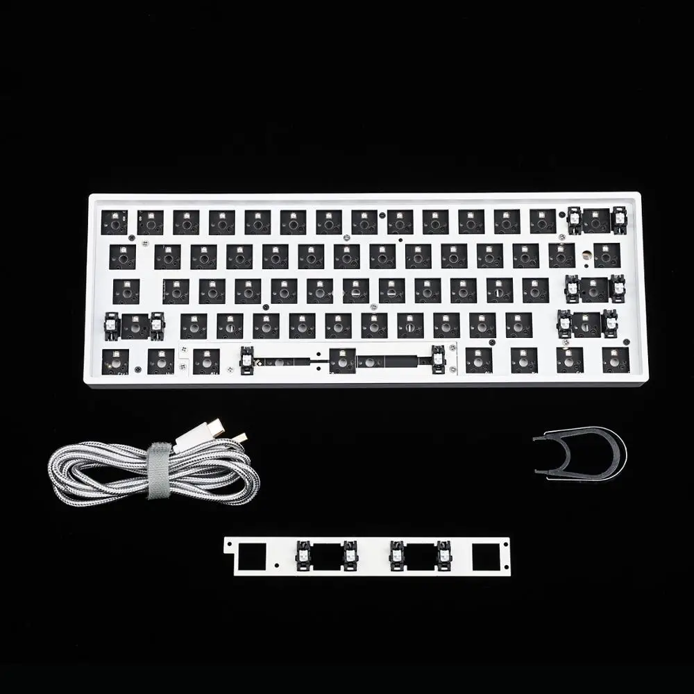 Kit de Teclado Mecânico com Fio Programável Bluetooth Interruptores Substituíveis Space Cherry mx Faça Você Mesmo Rgb Hot Swap Gk61 Gk61xs Gk61x - Imagem 3