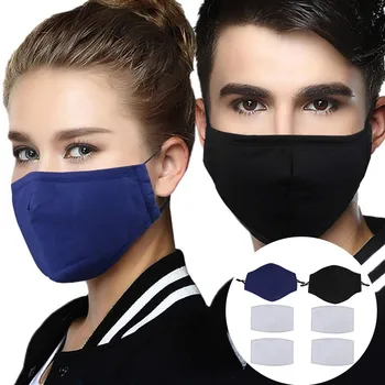 

2pc Adult Windproof Pm2.5 Mask With 4pc Mask Gasket Face Mask Filter Mascarilla Reutilizable Masque De Protection Mascherine