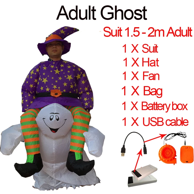 Ghost Inflatable Green Alien Costume Adult Skeleton Anime Fancy Dress Cosplay Grim Reaper Halloween Costumes For Women Man Kids (3)