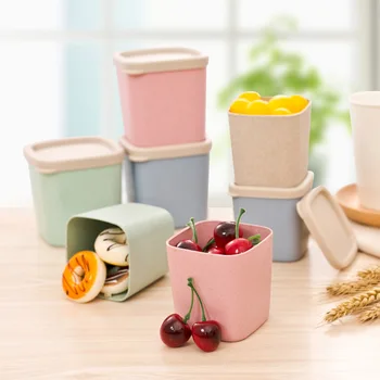 

Nordic Wheat Straw Food Sealed Can With Cover Grain Storage Tank Organizer Box Food Storage Tank Kitchen Storage Container Can
