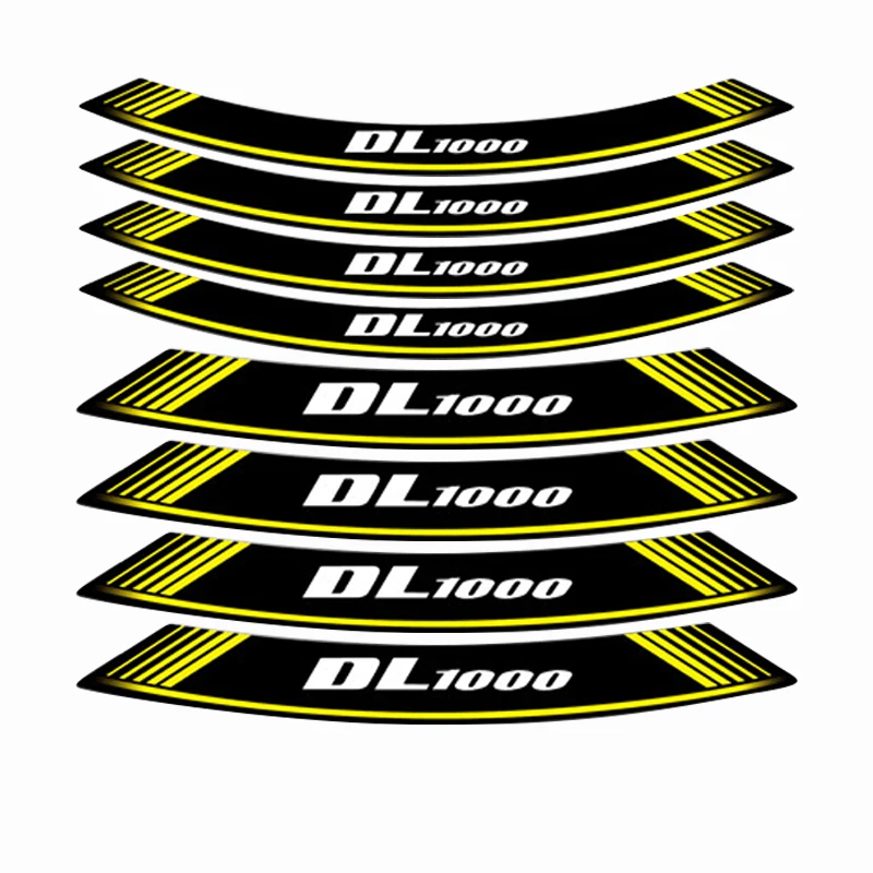 motorcycle sticker stripe model logo wheel stickers tires waterproof decals for SUZUKI DL1000 dl 1000 a set of 8 pcs