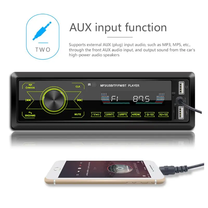 M10 lcd Автомобильный MP3-плеер двойной USB Bluetooth 4,0 динамик TF карта U диск AUX FM радио