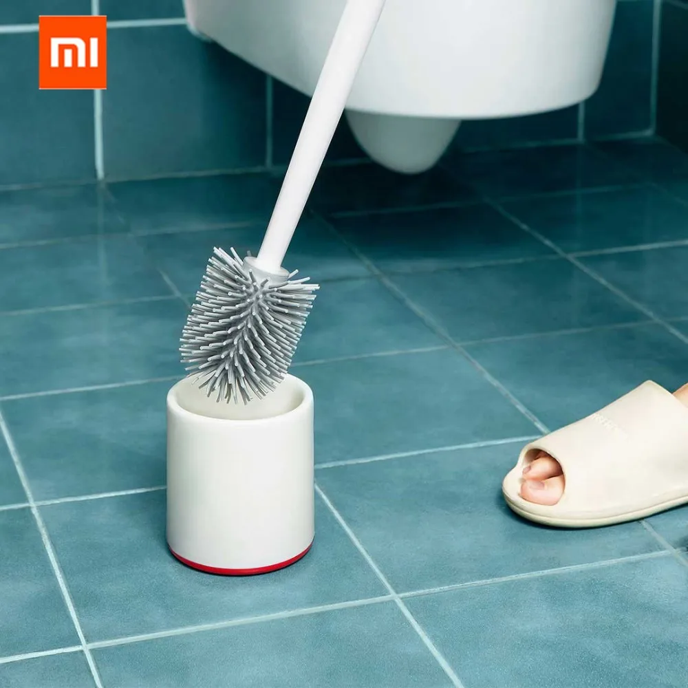 Xiaomi Mijia YJ Vertical Storage Toilet Brush Soft Glue Bristles Toilet Brush and Bracket Set Bathroom Toilet Cleaning Tool