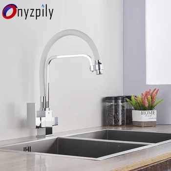 

Onyzpily White Filtered Crane For Kitchen Pull Out Spray 360 Rotation Water Filter Tap Dual Water Modes Sink Kitchen Fauce