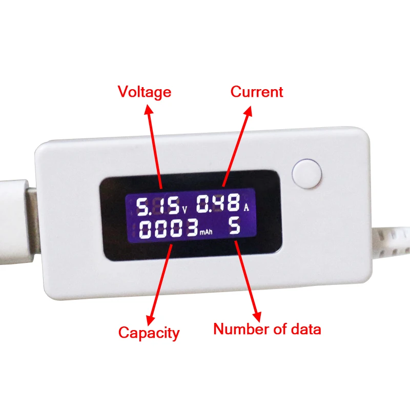 USB DEVICE CAPACITY TESTER CHARGING MONITOR METER VOLTAGE CURRENT VOLTS AMPS MAH 