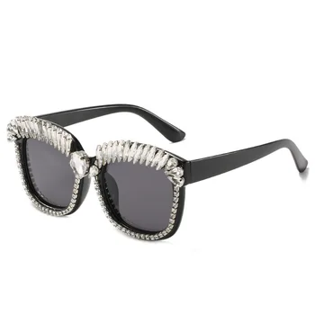 

Handmade Diamond Square Frame Sunglasses Women Personality Fashion Exquisite Sunglasses Female Luxury Vintage Brand Designer