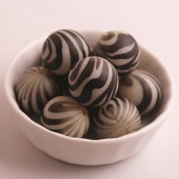 

20mm 100pcs/lot acrylic solid Water printing zebra beads for Chunky Necklace Jewelry