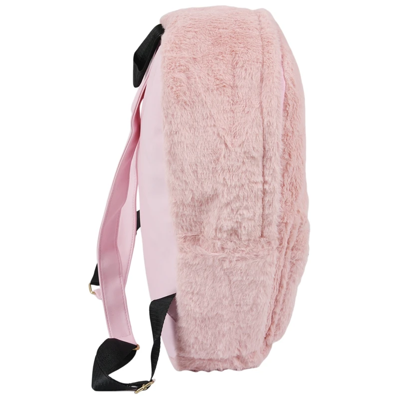 Women Soft Faux Fur Plush Backpack 