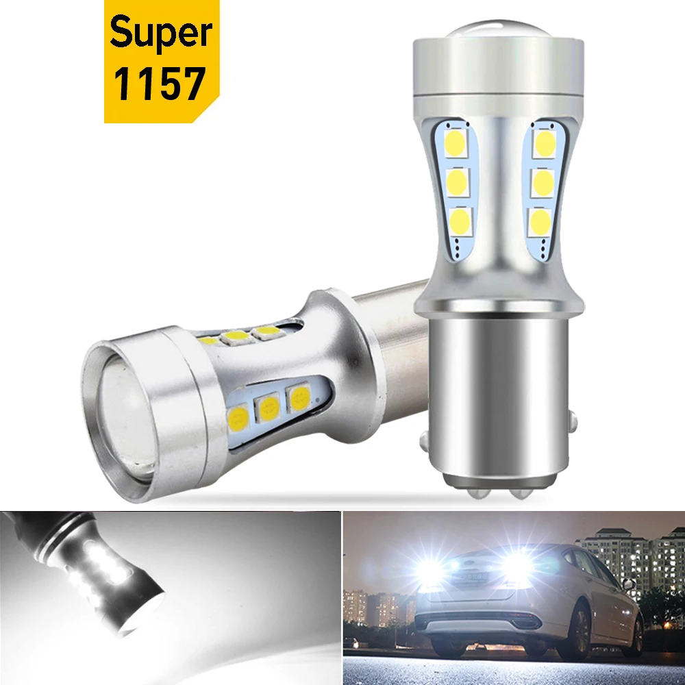 2x1157 Светодиодные супер яркие белые лампы P21W BA15S BAY15D T15 921 Canbus фонари заднего хода
