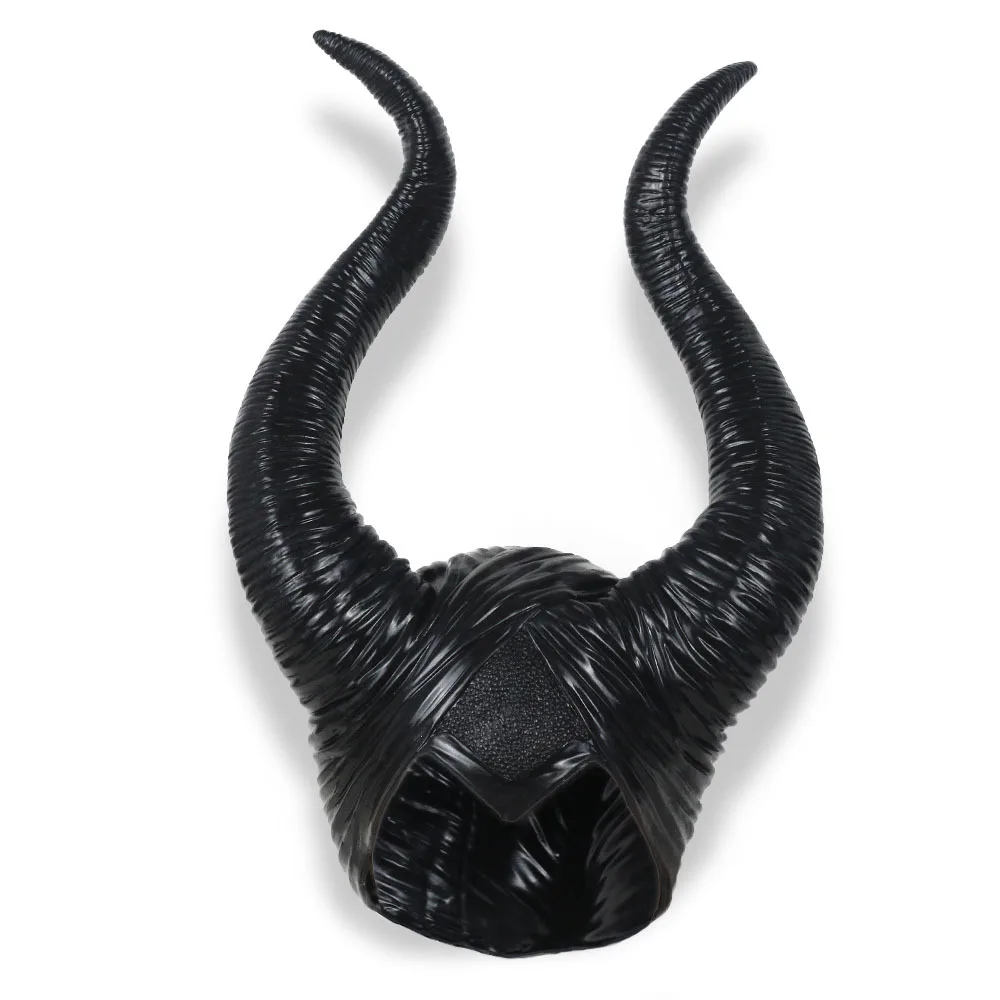 Хэллоуин косплей Maleficent ведьмы рога шляпа головные уборы маска головные уборы шлем вечерние Black queen - Цвет: b