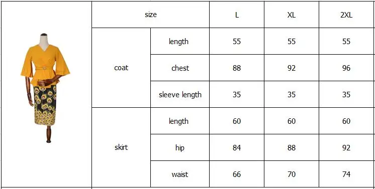 spring fashion style african women printing polyester two pieces sets top and skirt