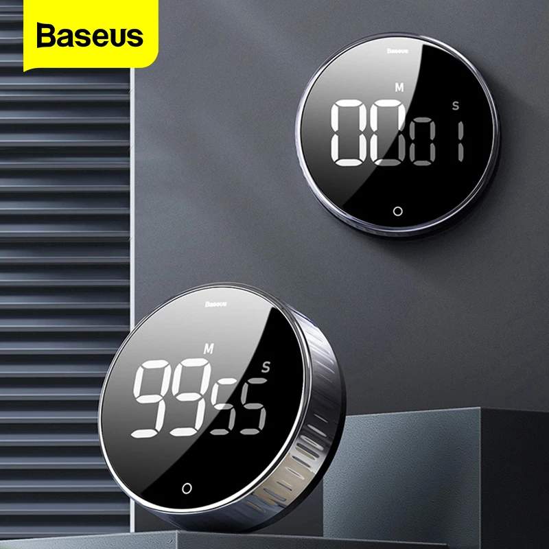 Baseus LED Digital Kitchen Timer For Cooking Shower Study Stopwatch