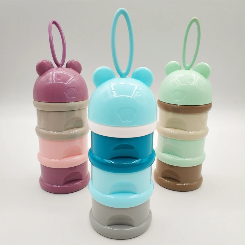 3 слоя лягушка стиль портативный контейнер для детского питания коробка Эфирные злаки мультфильм молочные Бутылочки для присыпки дети формула контейнер для молока
