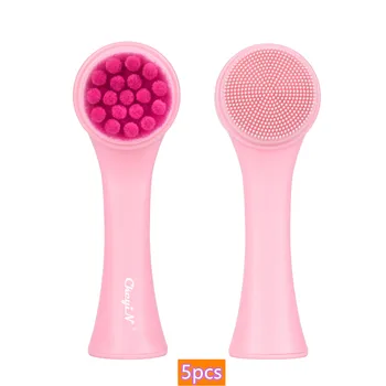 

5 Pcs 3D Double Side Silicone Face Cleanser Brush Blackhead Removal Pore Cleaner Face Cleaning Skin Exfoliator Care Tools