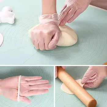 

PVC Gloves 50pcs Garden Kitchen White Disposable Gloves Universal Rubber Glove Household Left Hand Rubber Gloves