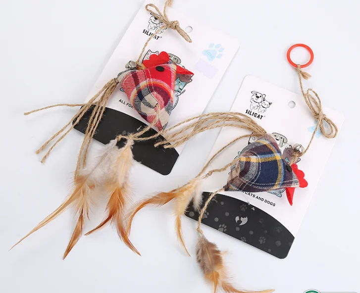 Usd1.2/pc котенок питомец игра игрушка, головоломка кольцо с пером курица 20 шт./партия