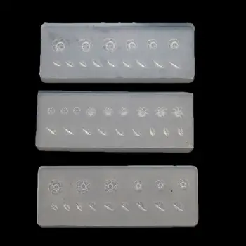 

3Pcs 3D Floral Decortive Nail Art Silicone Mold Kit Leaves Flower Nail Carving Mold Nail Art Templates Maincure Tools
