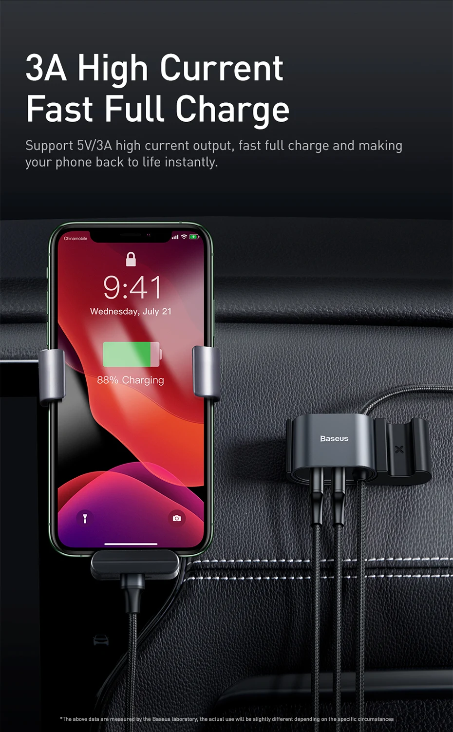 Baseus USB кабель Автомобильное заднее сиденье двойной USB зарядное устройство с зарядным кабелем для iPhone X XR 8 7 6s Plus USB кабель для передачи данных Телефонный Шнур адаптер