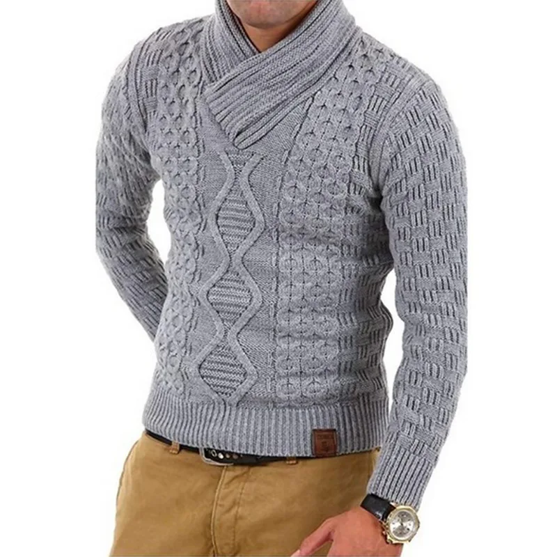 Ретро толстый мужской свитер, винтажные пуловеры с длинным рукавом, повседневные однотонные вязаные топы, мужской свитер, осенне-зимняя мода
