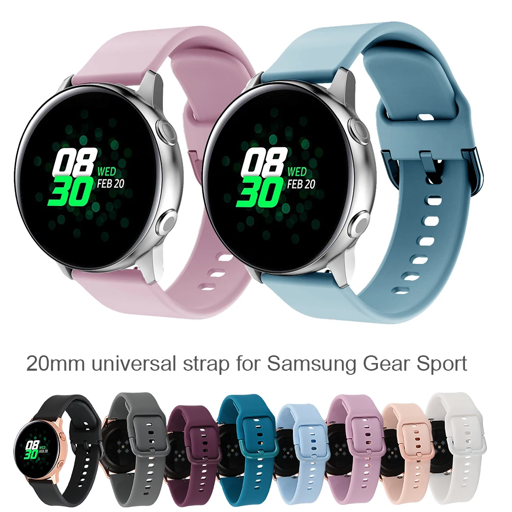 20 мм ремешок для часов Samsung Galaxy Watch силиконовый Active 2 Garmin Vivoactive 3|Смарт-аксессуары| |
