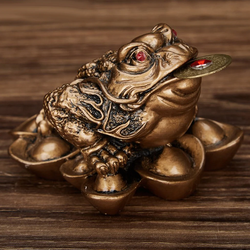 Lucky Waving Money Three-Leg / Ching Bagua Ingot Coin Money Toad Frog Fortune Chinese Feng Shui Decor Ornament Wealth Frog