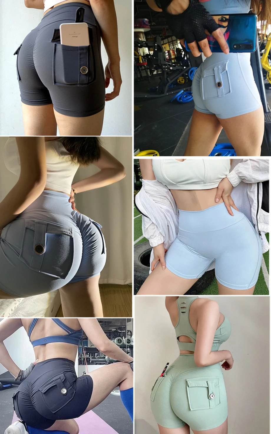 burberry shorts Sexy Women's Sports High Waist Shorts with Pocket Athletic Gym Workout Fitness Yoga Leggings Shorts Athletic Breathable workout shorts