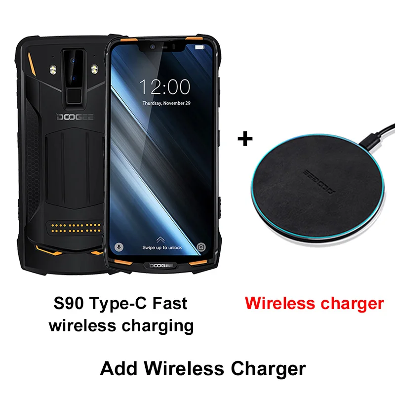Add Wireless charger DOOGEE S90 модульный смартфон Helio P60 Восьмиядерный NFC 6,18 FHD+ дисплей IP68/IP69K 6 ГБ 128 ГБ 16 МП камера 4G мобильный телефон - Цвет: Add Wireless charger