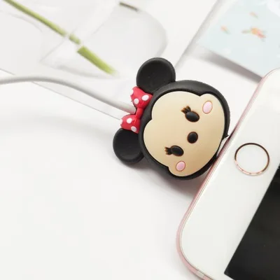 Minnie Мультфильм милый рыба динозавр кабель протектор данных сетевой шнур протектор защитный кабель защитный чехол для кабеля для iPhone usb зарядный кабель - Цвет: Minnie