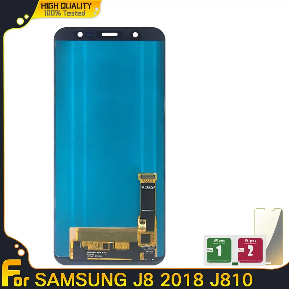 ЖК дисплей для Samsung J8 2018 J810 SM J810M экран с сенсорным цифровым преобразователем в