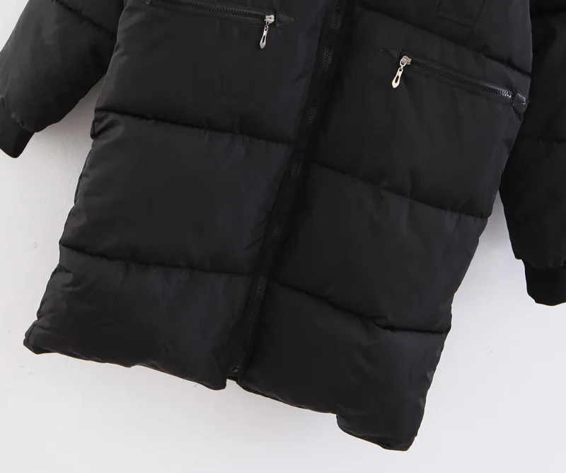 Winter New Style Korean-style Loose-Fit Simple Solid Color Hooded Long Cotton-padded Clothes Women Jacket er se ru