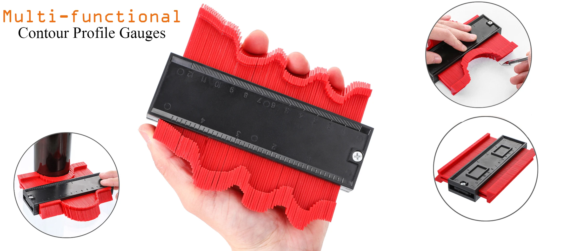 5 inch Irregular Contours Gauge Arc Ruler Plastic Gauge Contour Profile Scale Template Scale Tiling Laminate