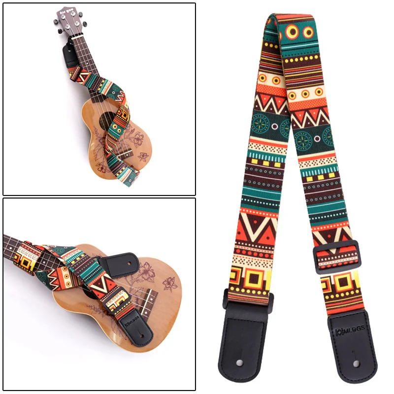 Hot Guitar Strap Multicolor Printing Thickened Guitar Belt for Ukulele