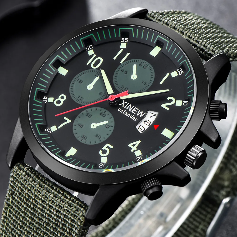 Men Military Steel Military Date Quartz Analog Army Casual Dress Wrist Watches relogio masculino reloj hombre erkek kol saati Q