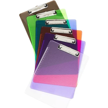 

6 Pieces A4 Ran Color Transparent Plastic Low-Profile Clip Suitable for Office Plastic with Scale