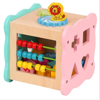 

Multifunctional Box Wooden Blocks shape Kids Intellectual Developmental Building Baby Educational