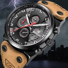 BENYAR Роскошные мужские часы Топ бренд мужские водонепроницаемые часы для мужчин спортивные наручные часы с кожаным ремешком часы Relogio Masculino
