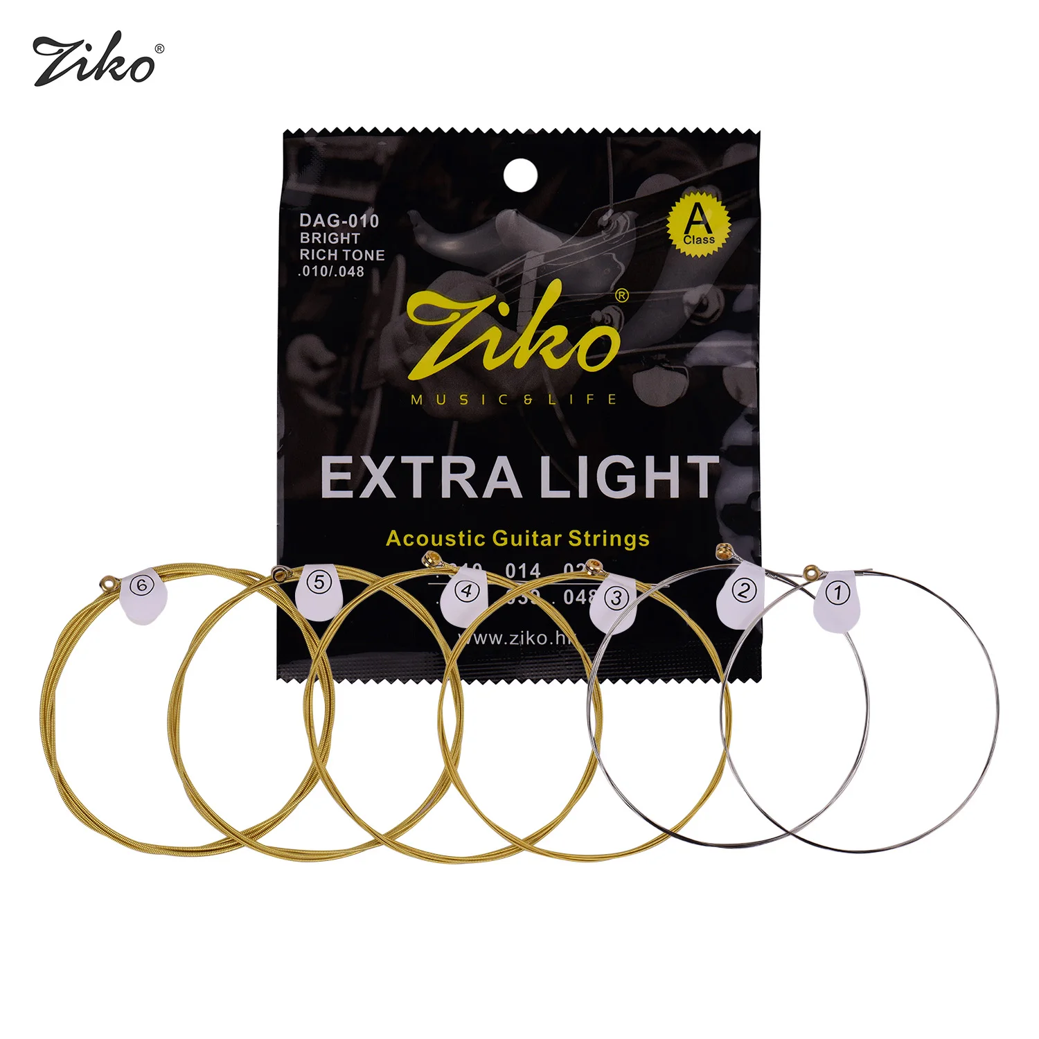ZIKO DAG-011 Custom Light Acoustic Folk Guitar Strings High Carbon Steel Core Wire Brass Wound Corrosion Resistant for | Спорт и