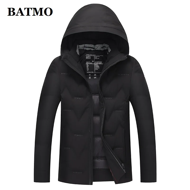 BATMO Новое поступление Зима Высокое качество 90% белый утиный пух с капюшоном куртки мужские зимние пальто 938