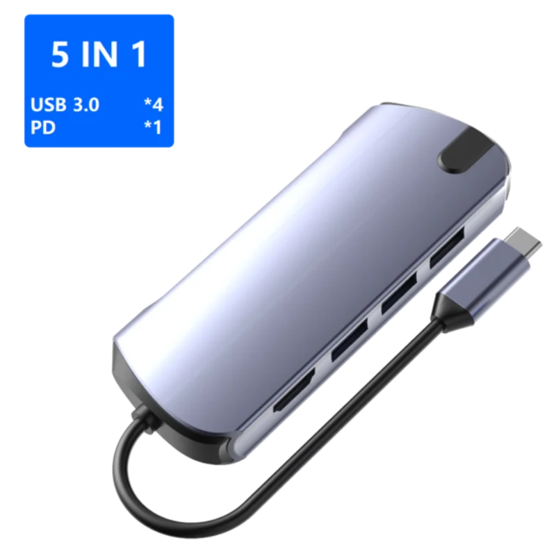 Концентратор USB type C для нескольких USB 3,0 HDMI RJ45 VGA usb-хаб для MacBook Pro Компьютерные аксессуары USB C разветвитель 10 портов type C концентратор - Цвет: 5-in-1 PD Reader