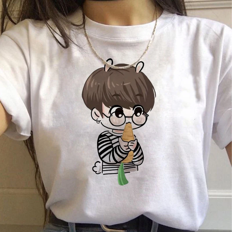 Забавная футболка BONJEAN Bangtan Boys женская большого размера в Корейском стиле Kpop