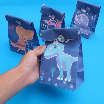 

Dinosaur Paper Bags Lovely Chic Unique Kraft Paper Bags Cartoon Paper Bags Gift Bags for Wedding Party Festival