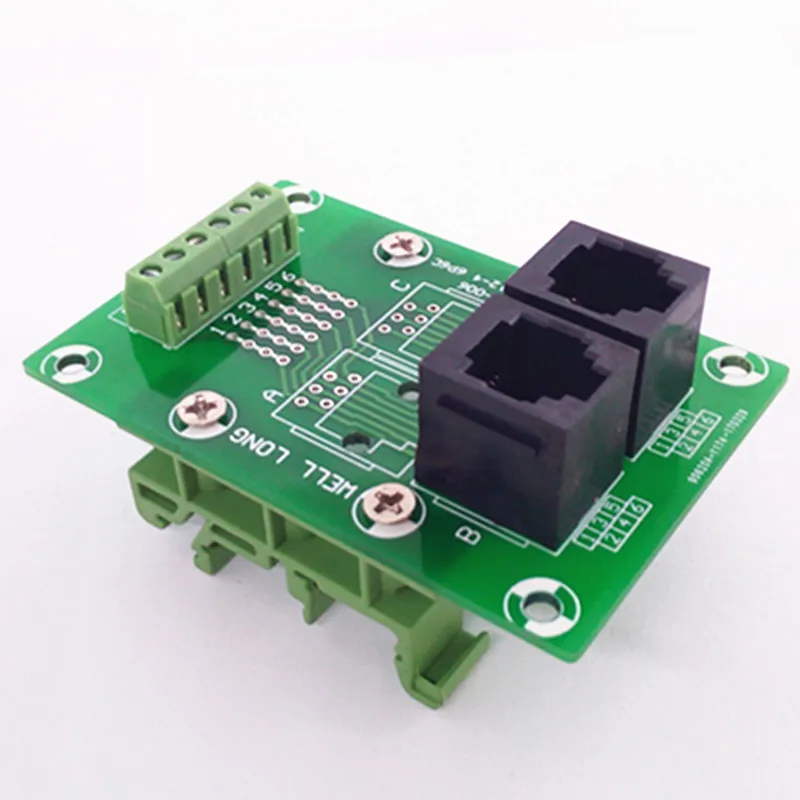 RJ11/RJ12 6P6C Jack 2-Way Buss Breakout Board, клеммный блок, разъем