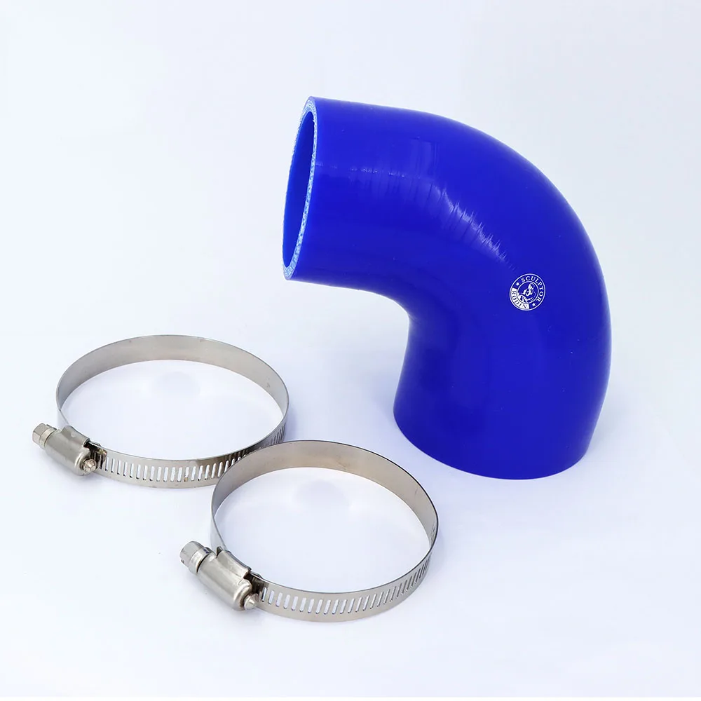Universal Silicone Tubing Hose Connector Intercooler Turbo Intake Pipe Coupler Hose 90 Degrees Multiple Sizes  Blue