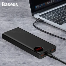 Baseus 20000 мАч Внешний аккумулятор Quick Charge 4,0 3,0 внешний аккумулятор USB PD Быстрая зарядка внешний аккумулятор портативное зарядное устройство для телефонов Xiao