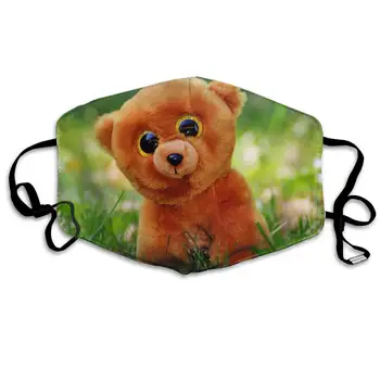 

Mouth Mask Bear in The Grass Print Masks - Breathable Adjustable Windproof Mouth-Muffle, Camping Running for Women and Men